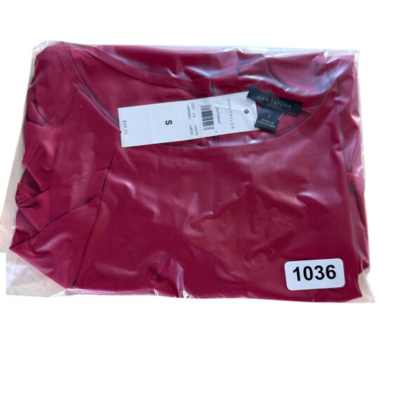 NWT ANN TAYLOR Red Ruffle Tank tunic Size S - Picture 5 of 5